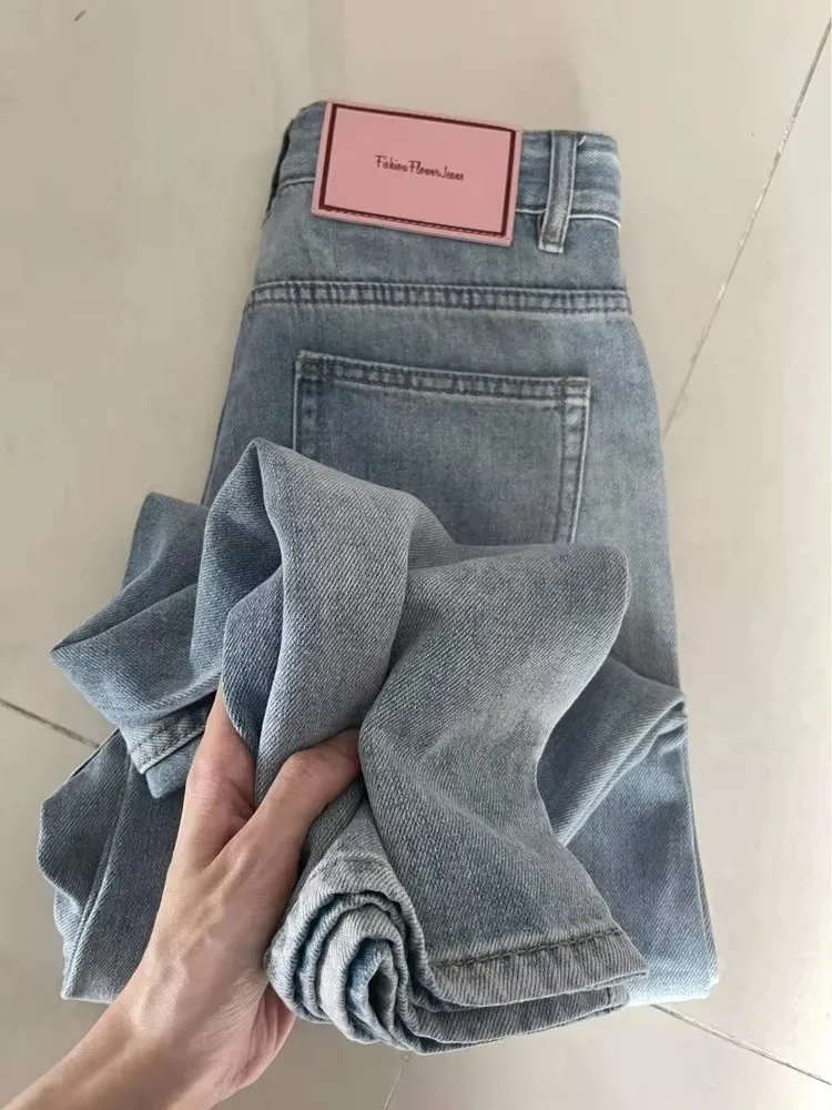Mulheres perna larga cal?as de brim baggy senhora vintage y2k punk cintura baixa solta cal?as jeans streetwear moda lixo longo