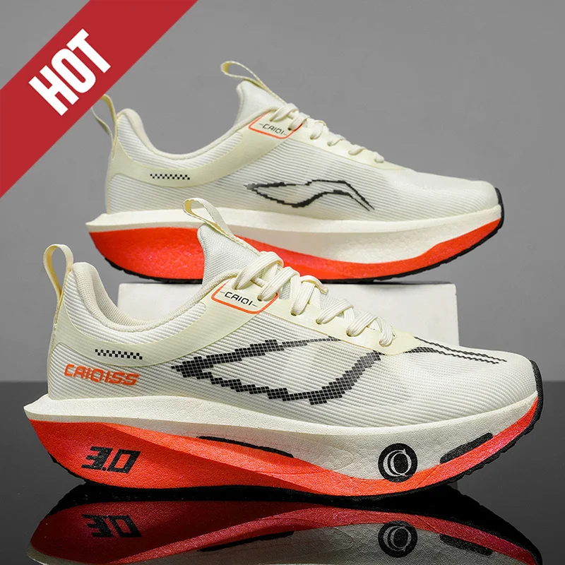 NEW Running Shoes Carbon Board Marathon Men Sports Breathable Lightweight Women's Comfortable Athletic Nonskid Sneakers Casual