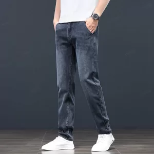 Brand Clothing Luxury Autumn Winter Cotton Men's Jeans Slim Denim Pants Blue Work Outdoors Korea Trousers Male Large Size 28-40