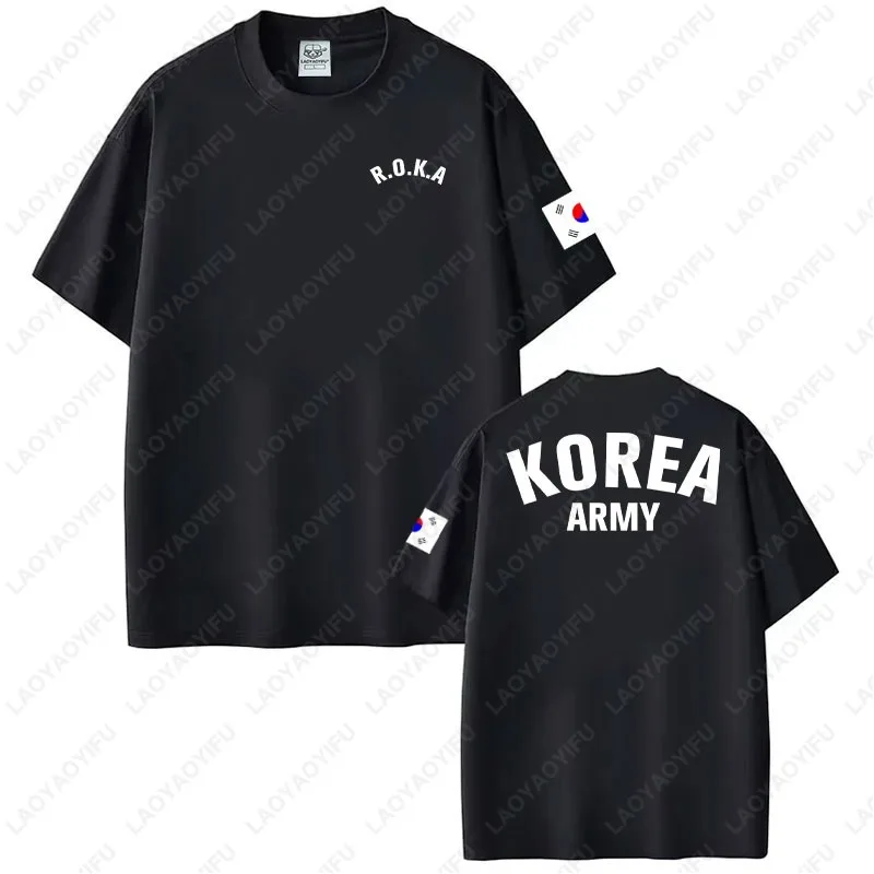 Korea Army Classic Tech Men Women Tshirt ROKA Military Physical Training Tops Fashion Summer Streetwear Veteran Unisex Adult Tee
