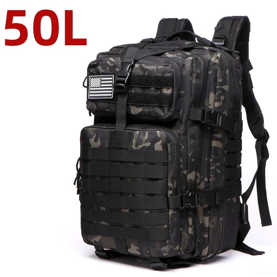 50L 1000D Nylon Waterproof Trekking Fishing Hunting Bag Backpack Outdoor Rucksacks Tactical Sports Camping Hiking