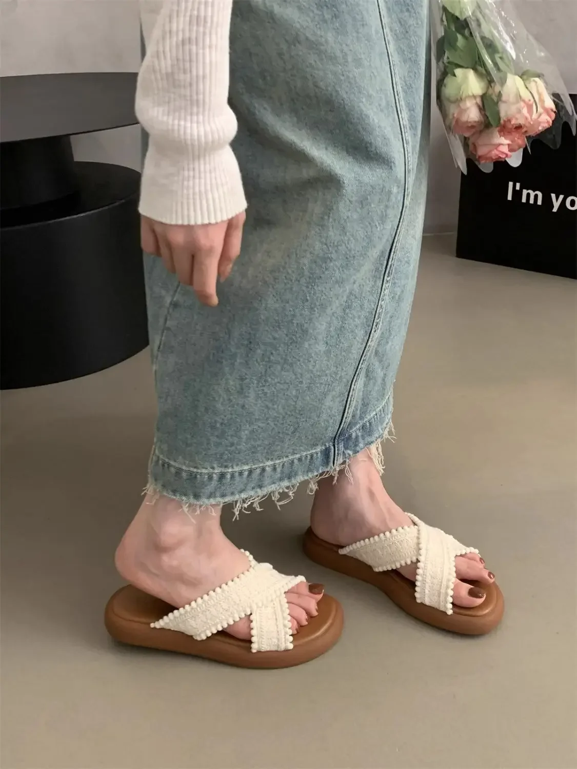 Outside Sandals Platform Woman Slippers New Fashion Clappers Slides Designer Luxury Korea Style Non Slip Stylish Shoes for Women