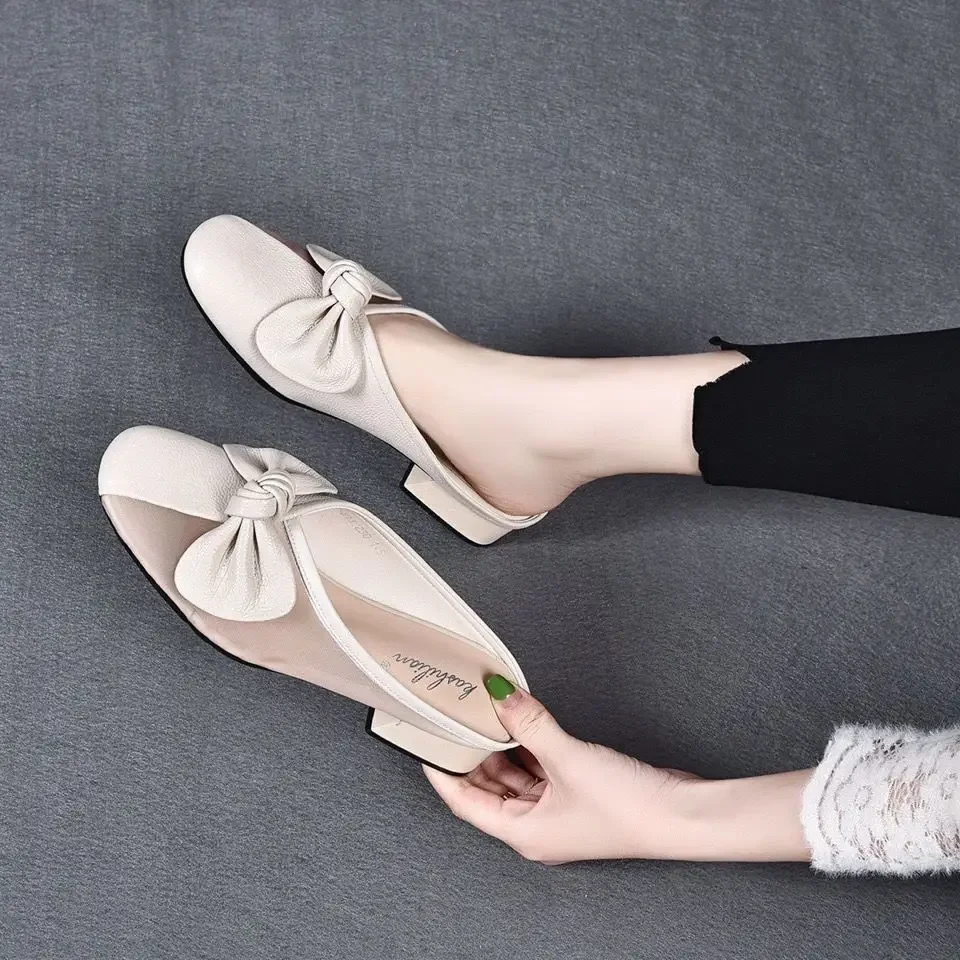 Soft Sandals Low Heel Slides On Promotion Sale Cheap Liquidation Woman Slippers 2025 Luxury Shoe Korea Style Pvc Shoes for Women