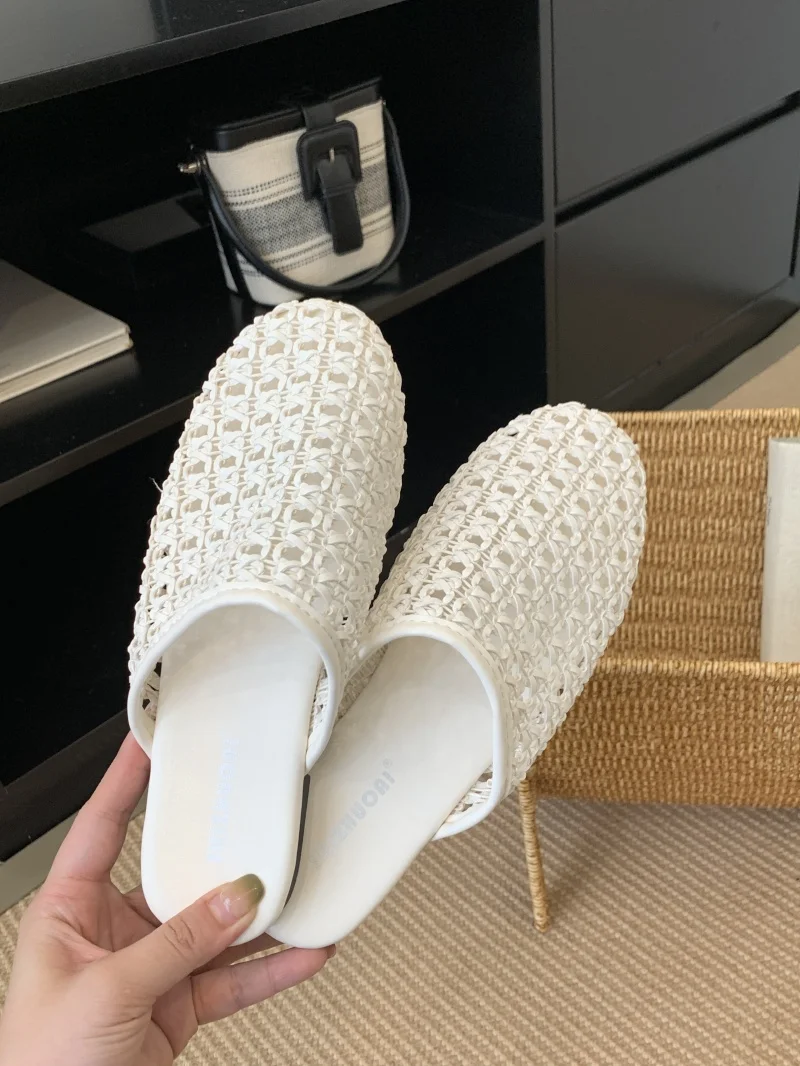 Shoes Low Heel Women's Slippers And Ladies Sandals Outside Simple New Style Slides Novelties Summer Footwear Korea Style
